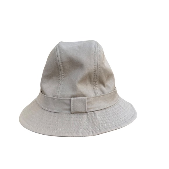 Vintage Burberrys Gabardine Bucket Hat Beige Nova Check M‎ Made in USA Classic